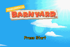 Barnyard title screen for GameBoy Advance